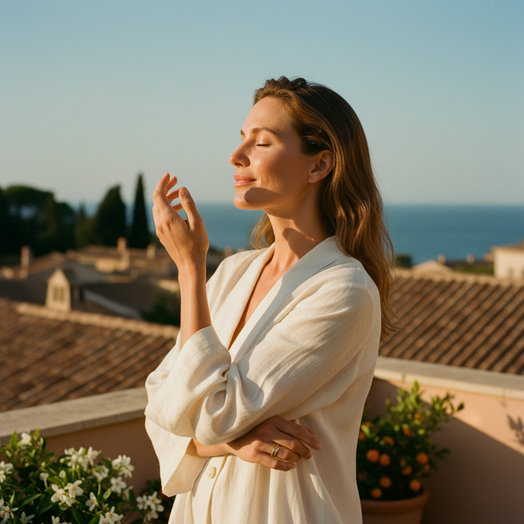 Editorial photograph evoking how Musk Ambra feels when worn